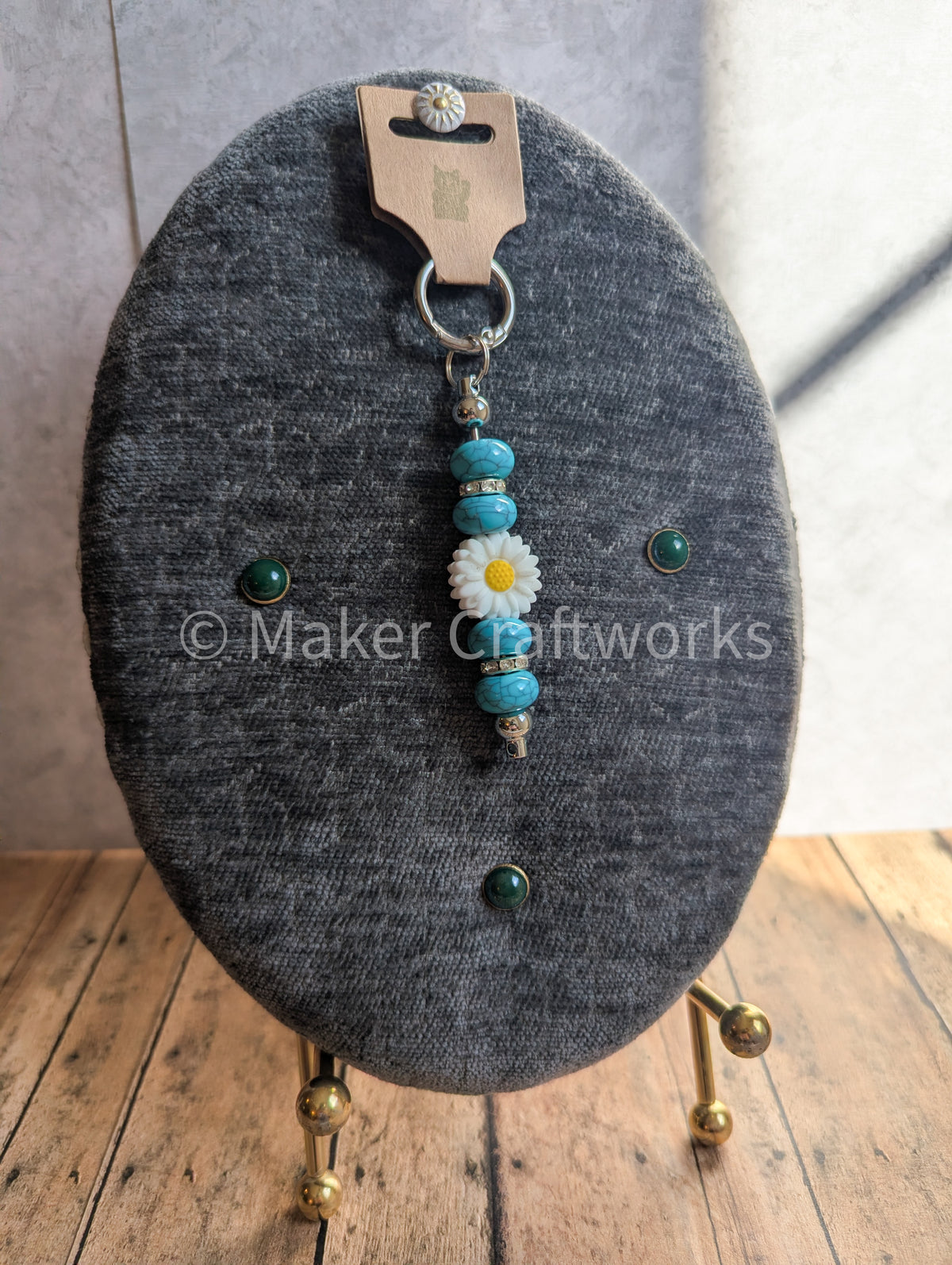 Flower Bar Bag Charm