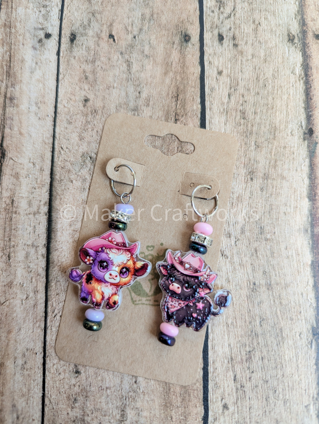 Cowgirl Cow Stitch Markers