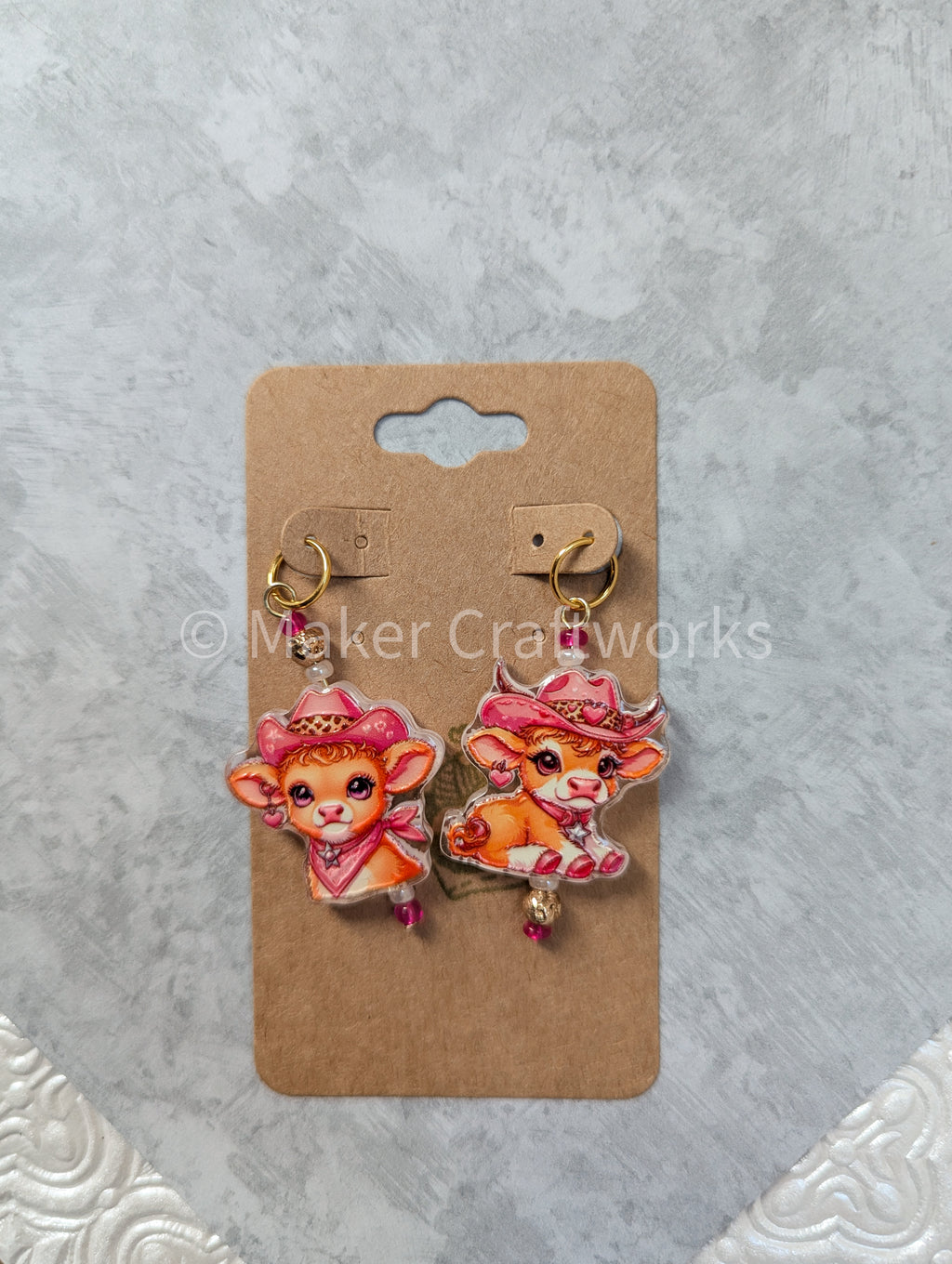Pink Cow Club Stitch Marker