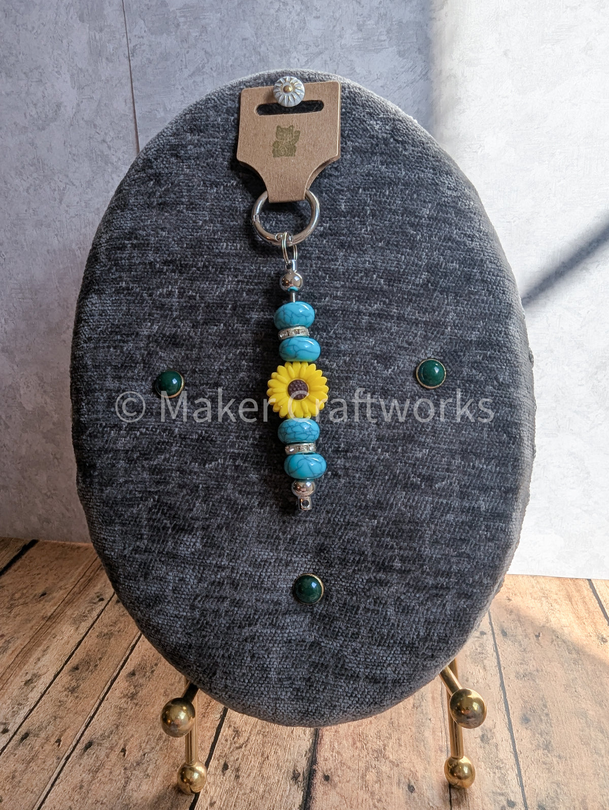Flower Bar Bag Charm