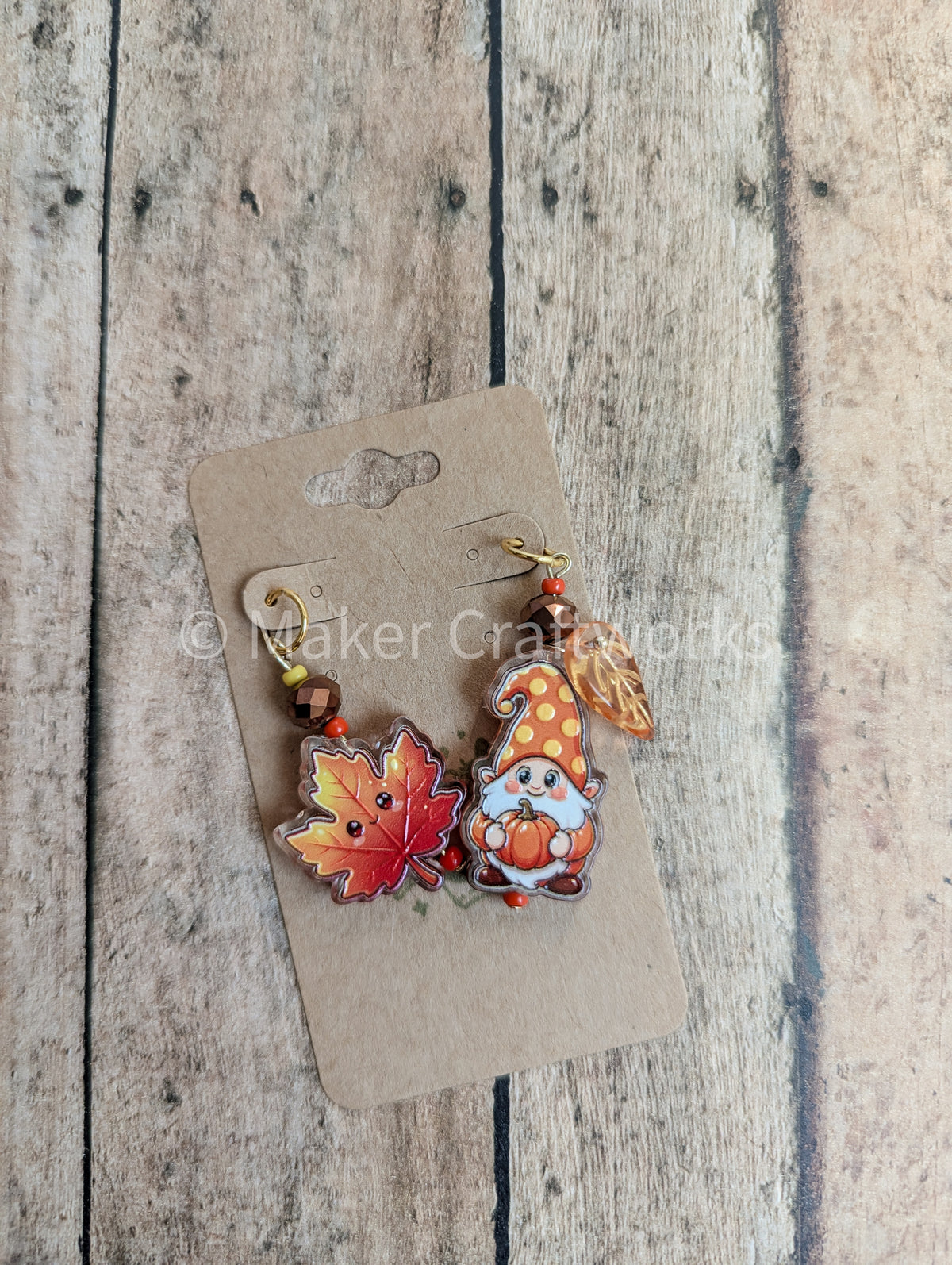 Autumn Gnomie Stitch Marker