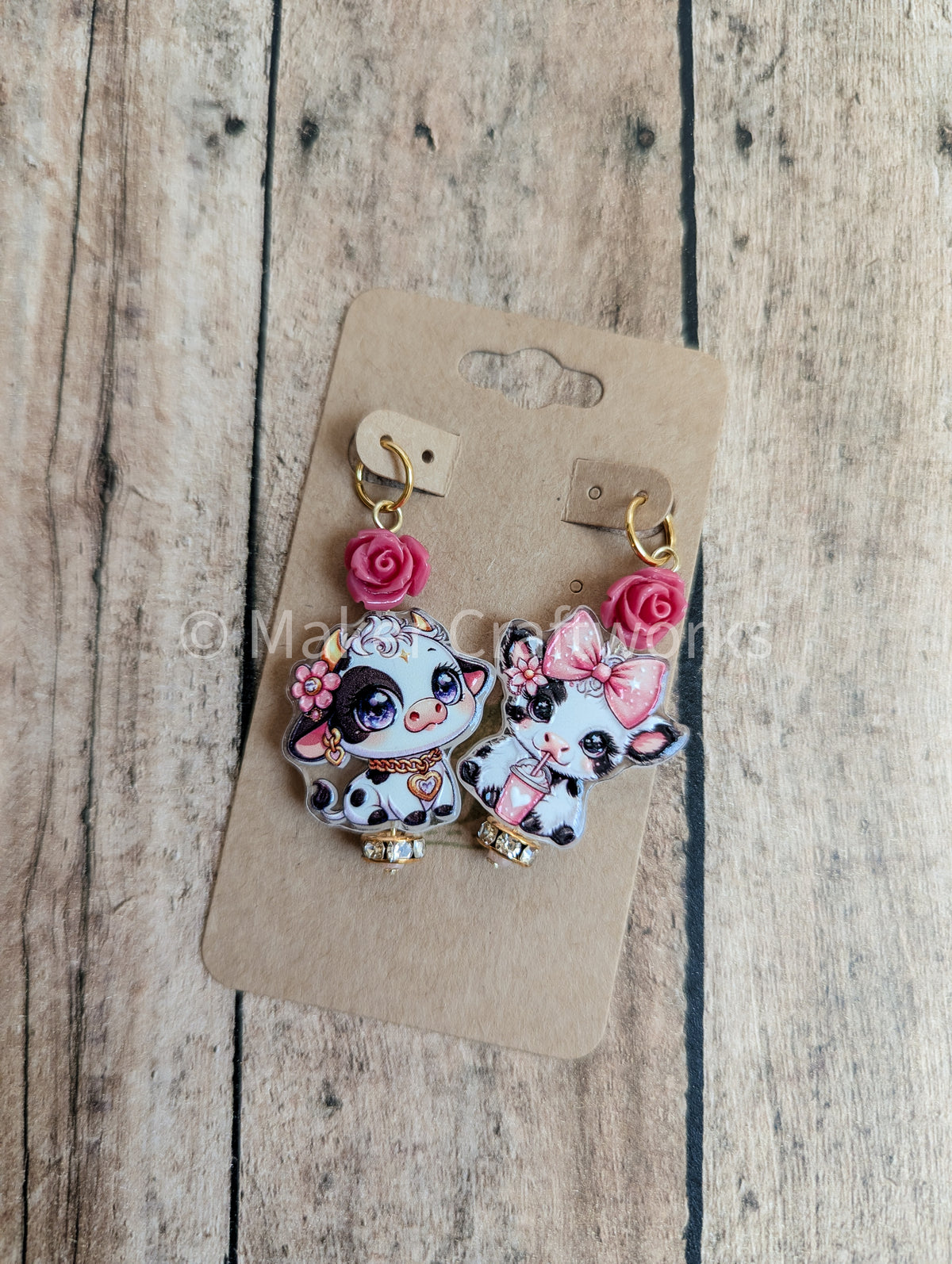Flower Cow Stitch Markers