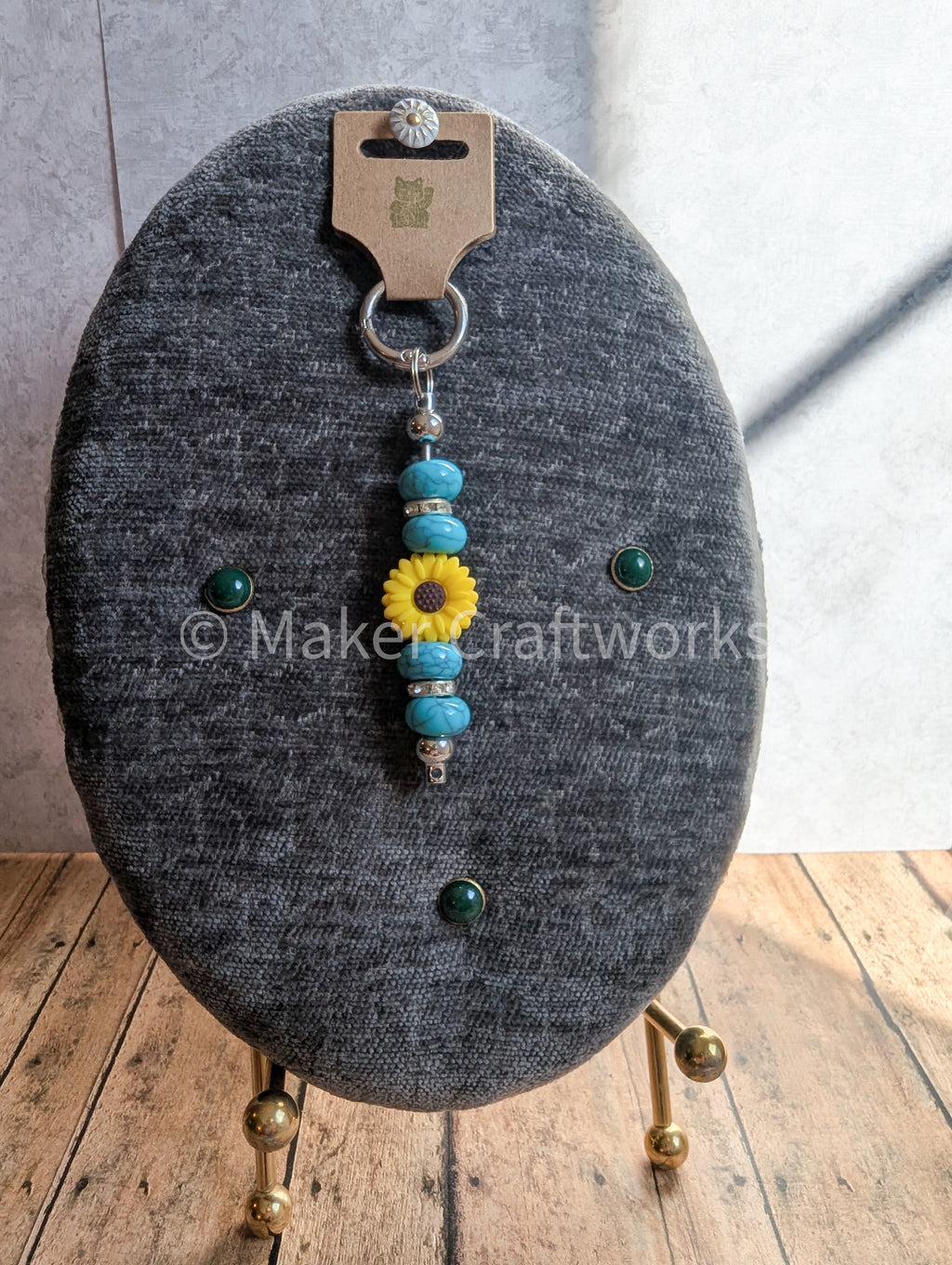 Flower Bar Bag Charm