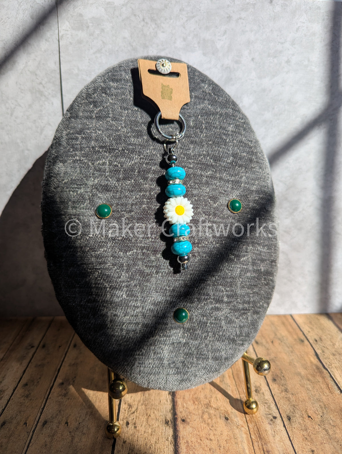 Flower Bar Bag Charm