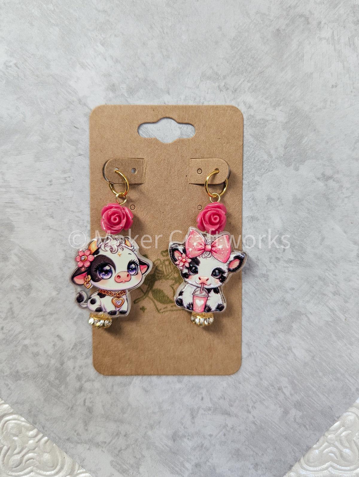 Flower Cow Stitch Markers