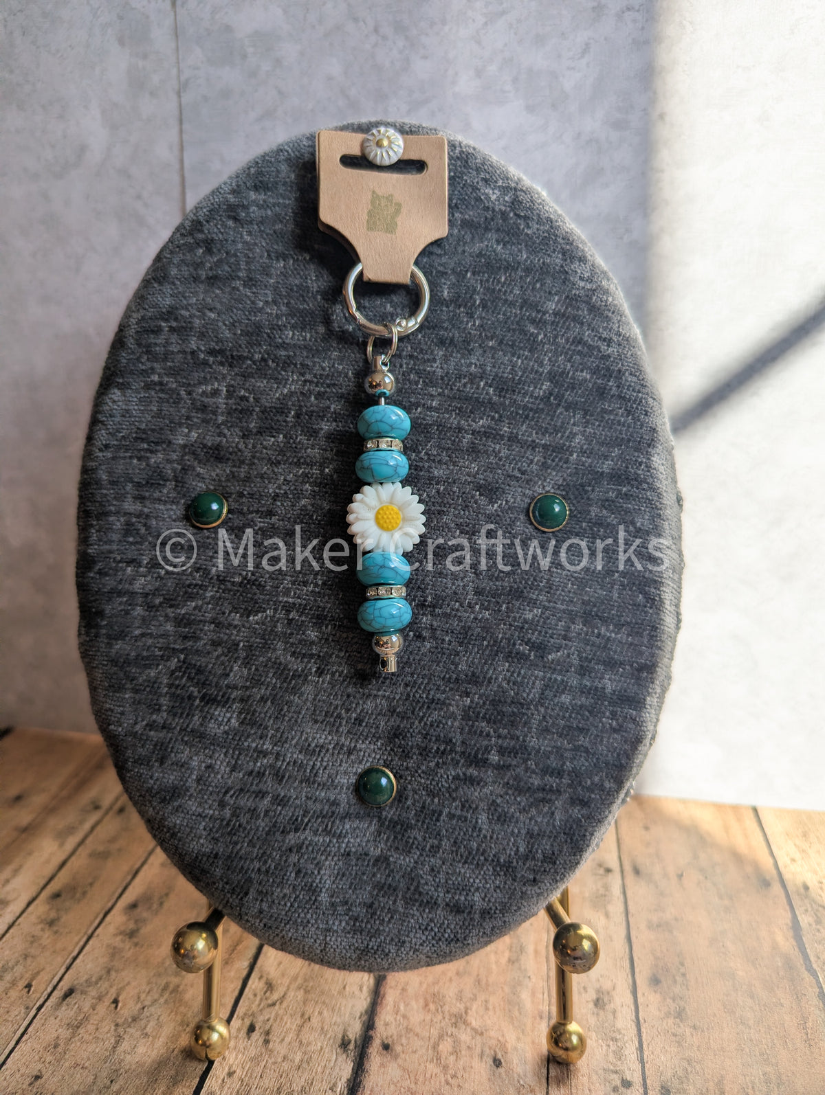 Flower Bar Bag Charm