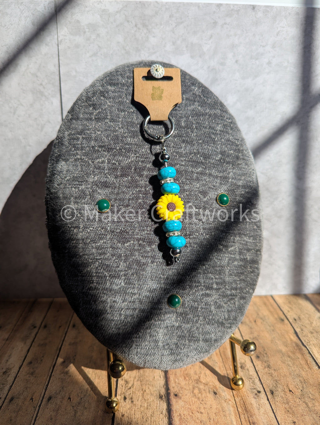 Flower Bar Bag Charm