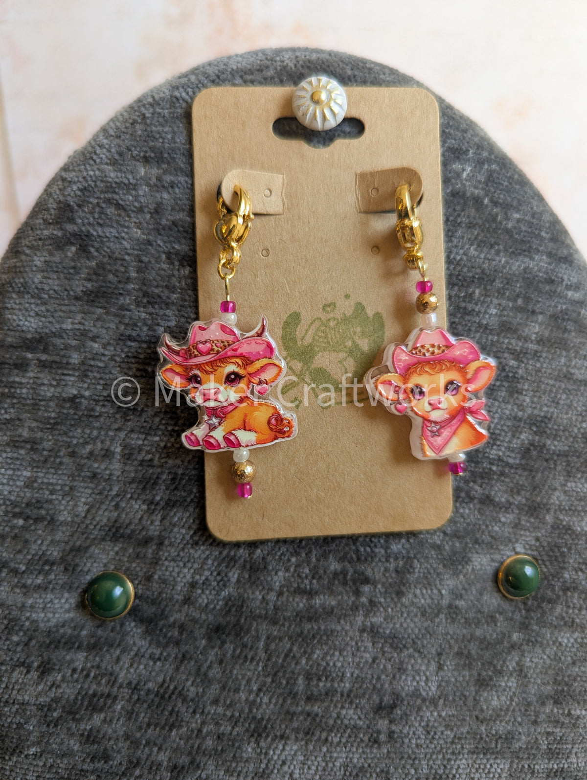Pink Cow Club Stitch Marker