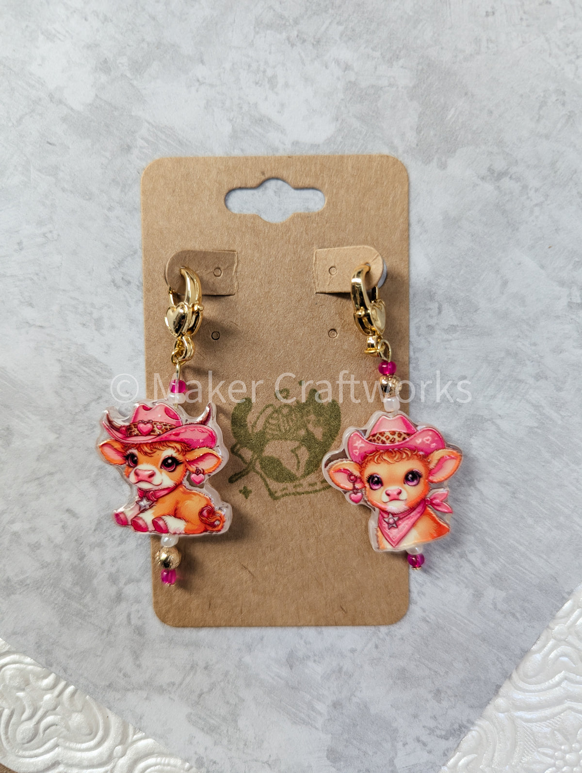 Pink Cow Club Stitch Marker