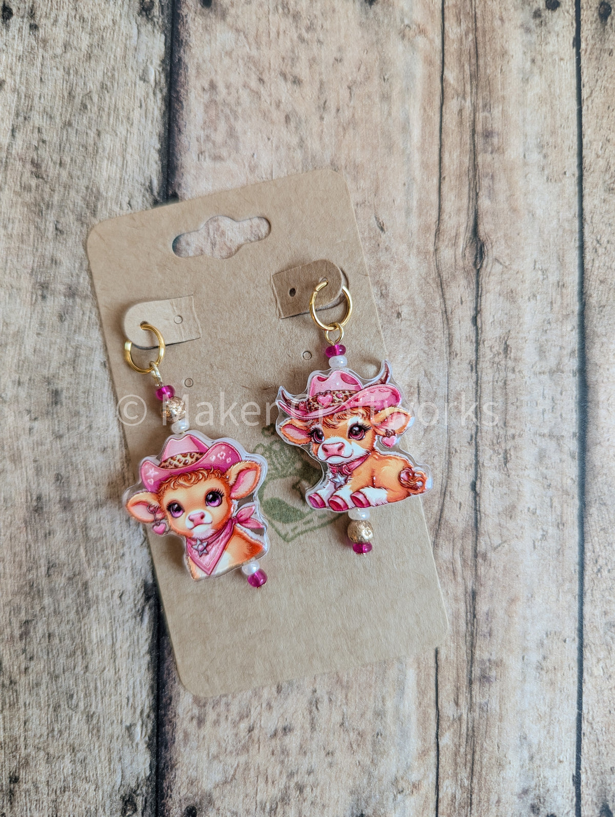 Pink Cow Club Stitch Marker