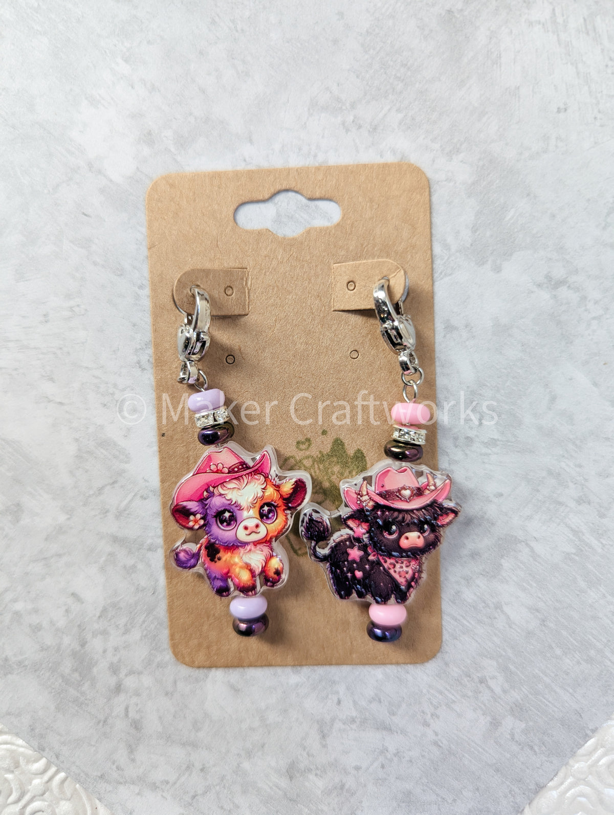 Cowgirl Cow Stitch Markers