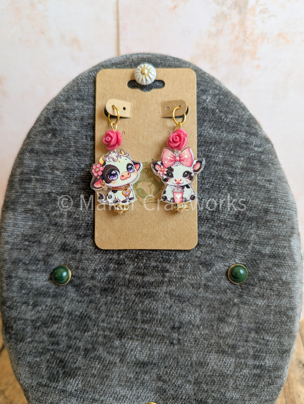 Flower Cow Stitch Markers