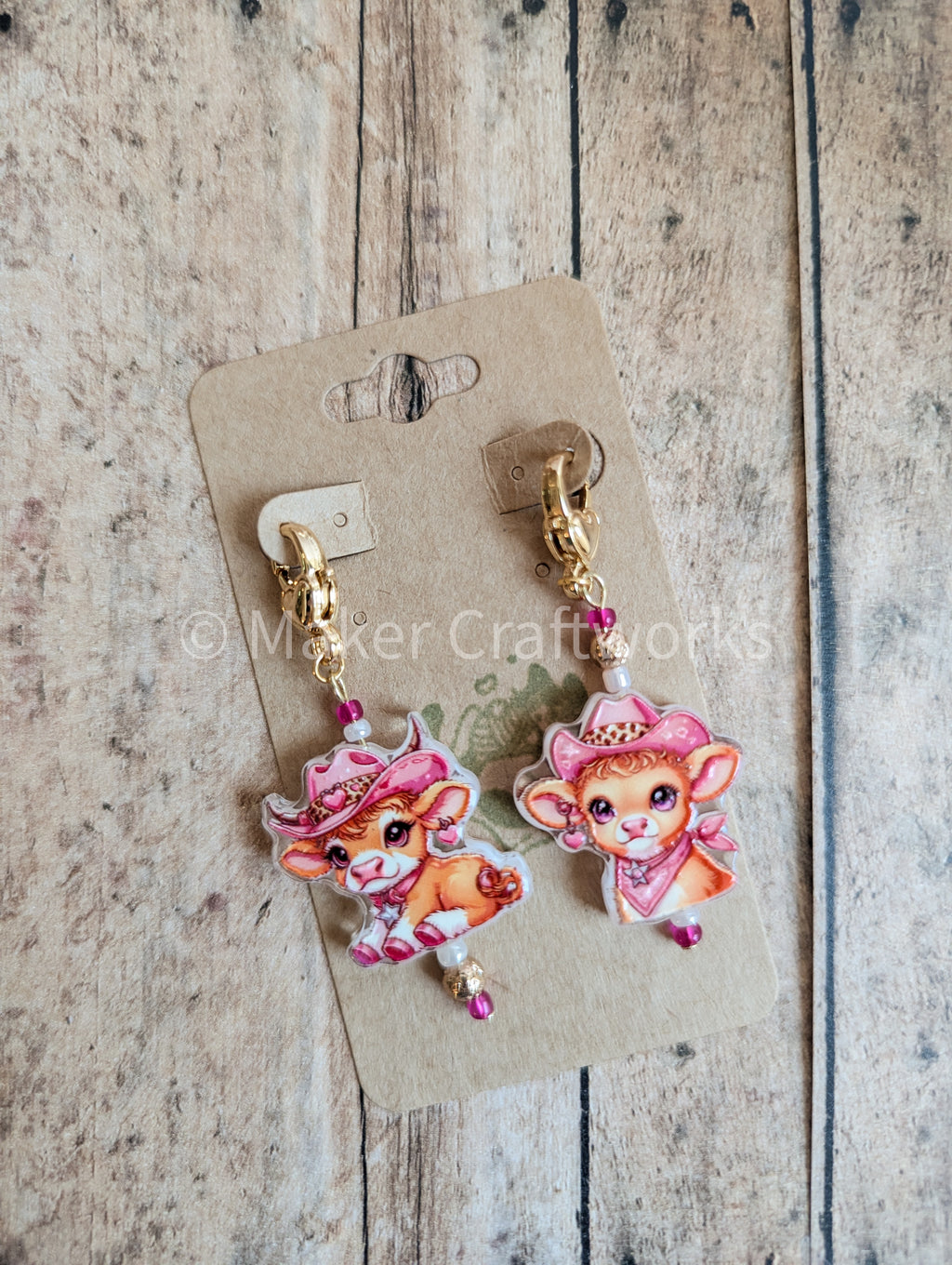 Pink Cow Club Stitch Marker