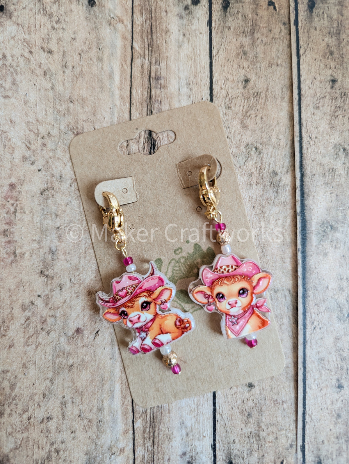 Pink Cow Club Stitch Marker