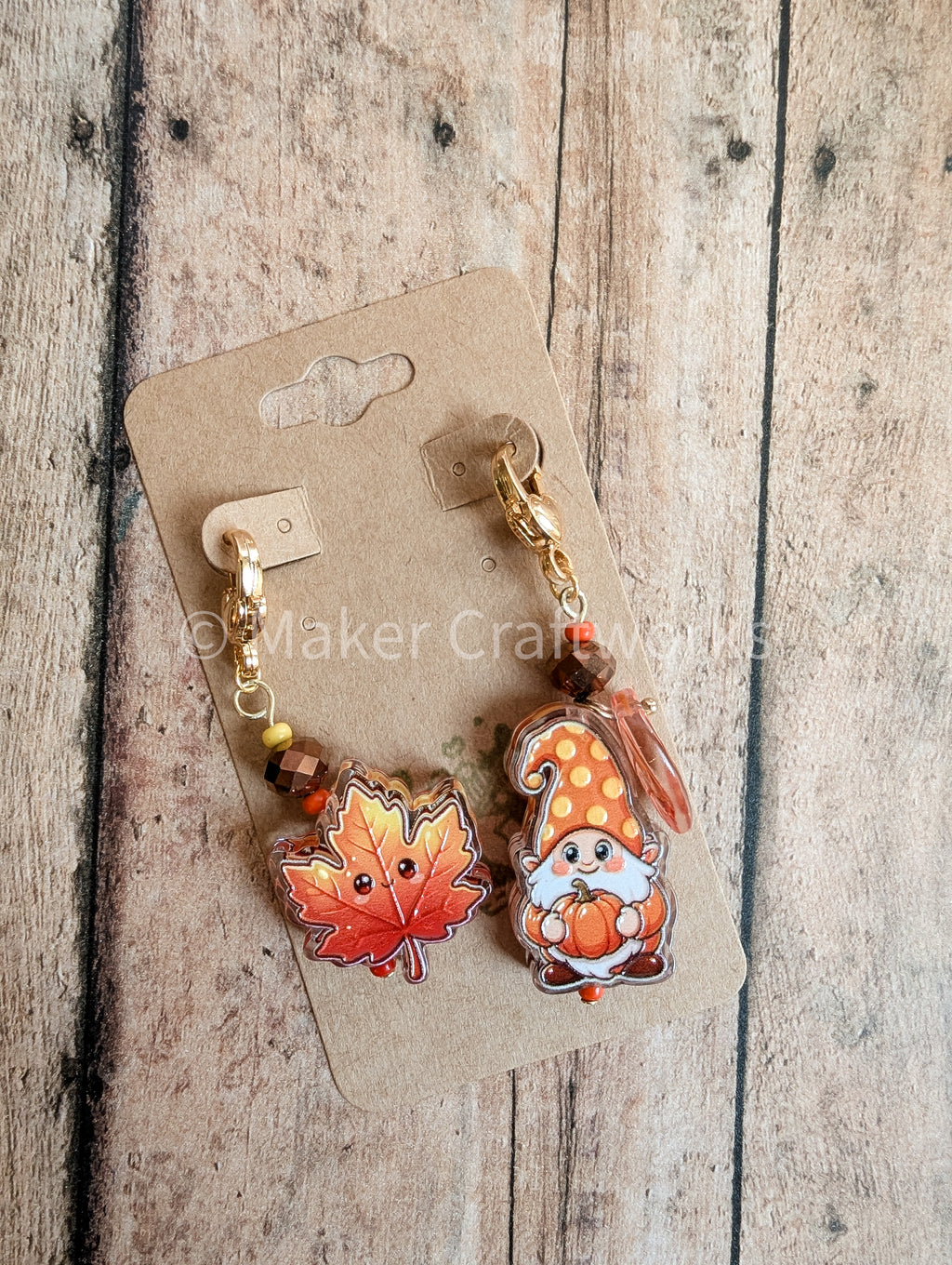Autumn Gnomie Stitch Marker
