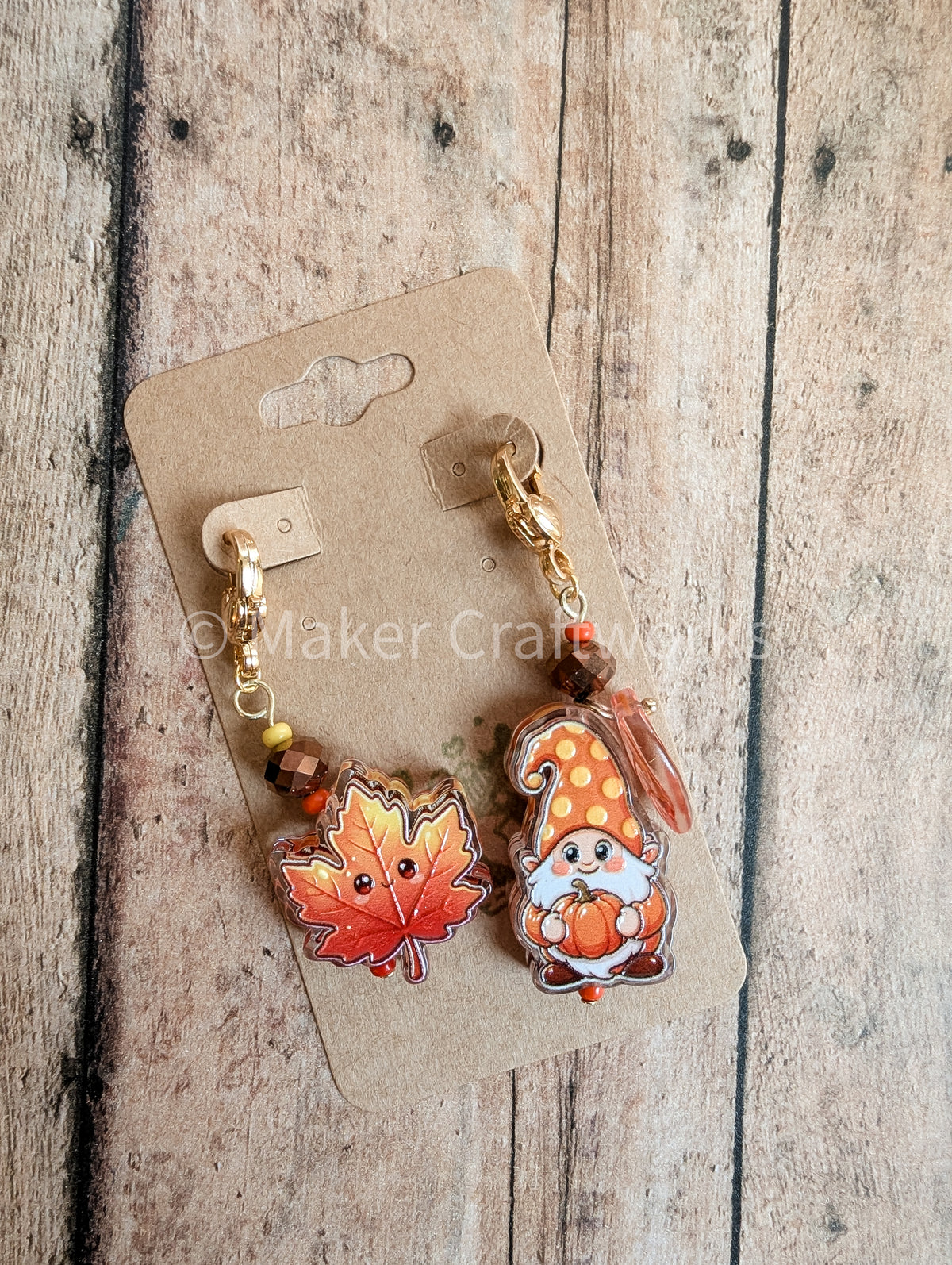 Autumn Gnomie Stitch Marker