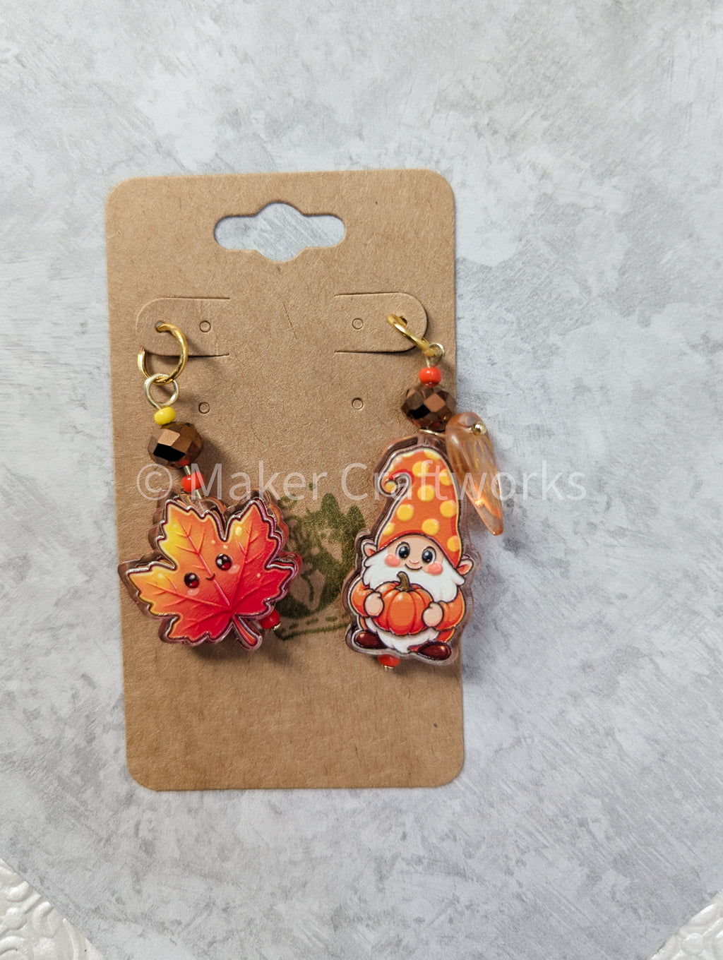 Autumn Gnomie Stitch Marker